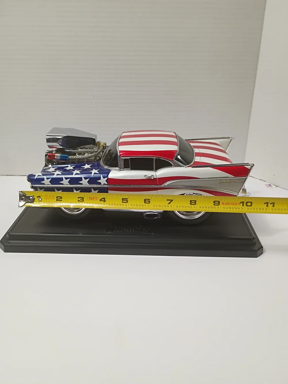 Custom Slammed 1/18 Muscle Machines 57 Chevy Stars & Stripes USA Flag